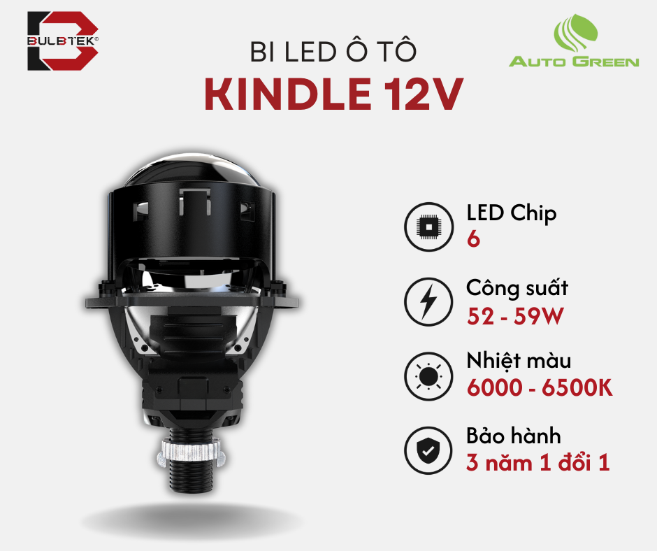 BI LED Ô TÔ KINDLE 12V BULBTEK